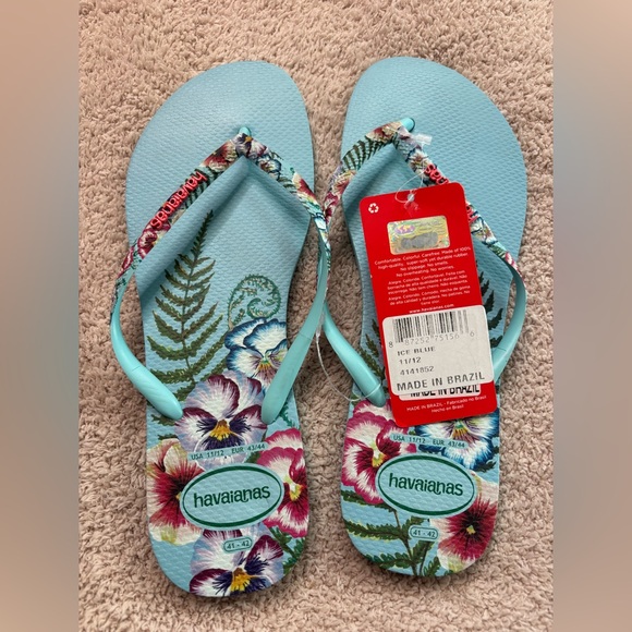 NWT The Havaianas Slim Sensation Flip Flops in Ice Blue - Picture 3 of 6